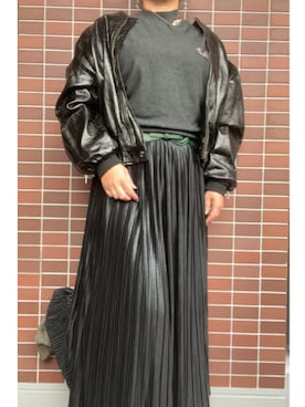 「アイテム（ブローチ/コサージュ）」を使った、猫山さん（レディース・161cm）の冬コーディネート