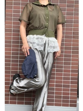 「アイテム（キャップ）」を使った、猫山さん（レディース・161cm・40代）の夏コーディネート