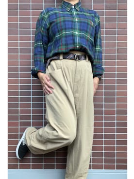 「アイテム（スリッポン）」を使った、猫山さん（レディース・161cm・40代）の秋コーディネート