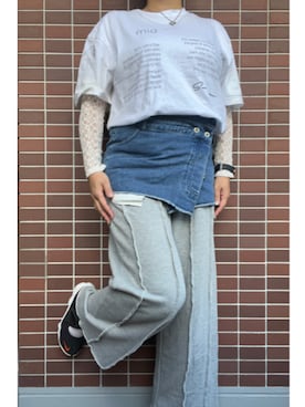 「シアートップス」｜猫山さん（レディース・161cm）の秋コーディネート