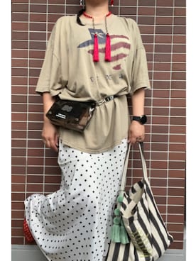「ROSE BUD（ローズバッド）のアイテム」を使った、猫山さん（レディース・161cm）の夏コーディネート