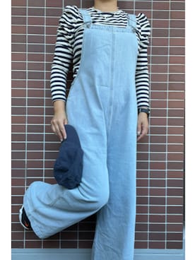 「アイテム（サロペット/オーバーオール）」を使った、猫山さん（レディース・161cm）の秋コーディネート