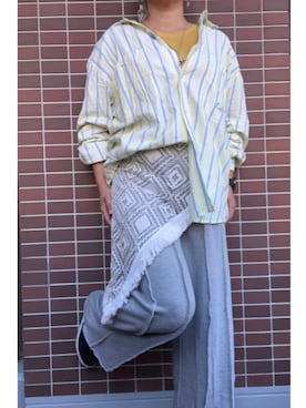 「アイテム（スリッポン）」を使った、猫山さん（レディース・161cm・40代）の秋コーディネート