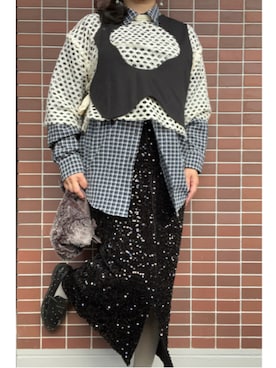 「アイテム（タイツ/ストッキング）」を使った、猫山さん（レディース・161cm）の冬コーディネート