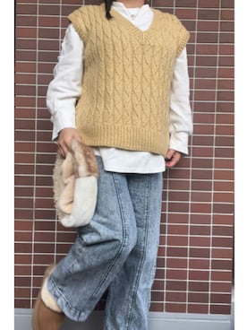 「ORIENT MILLINERY（オリエント ミリナリー）のアイテム」を使った、猫山さん（レディース・161cm）の冬コーディネート