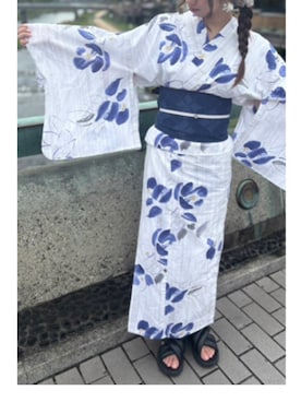 「アイテム（水着/着物・浴衣）」を使った、猫山さん（レディース・161cm）の秋コーディネート