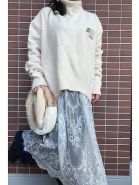 「ORIENT MILLINERY（オリエント ミリナリー）のアイテム」を使った、猫山さん（レディース・161cm）の冬コーディネート