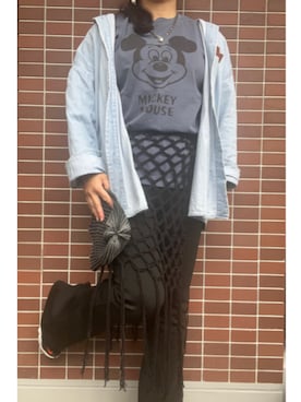 「Disney（ディズニー）のアイテム」を使った、猫山さん（レディース・161cm）の冬コーディネート