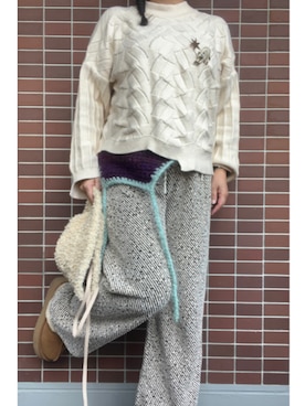 「ORIENT MILLINERY（オリエント ミリナリー）のアイテム」を使った、猫山さん（レディース・161cm）の冬コーディネート