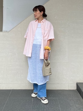 「アイテム（ワンピース）」を使った、本橋さん（レディース・154cm）の夏コーディネート