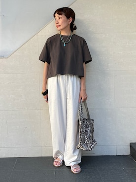 「SHIPS（シップス）のアイテム」を使った、本橋さん（レディース・154cm）の夏コーディネート