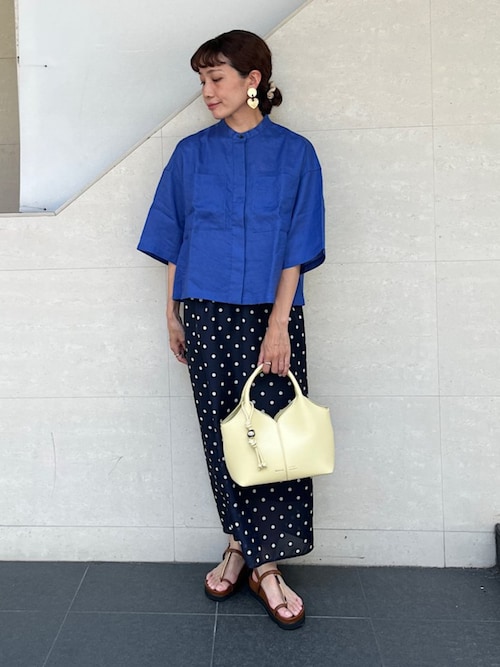 セール】〈手洗い可能〉ウエスト ゴム シアー ドット タイト スカート