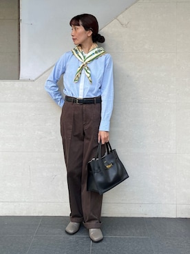 「SHIPS（シップス）のアイテム（パンツ）」を使った、本橋さん（レディース・154cm）の春コーディネート