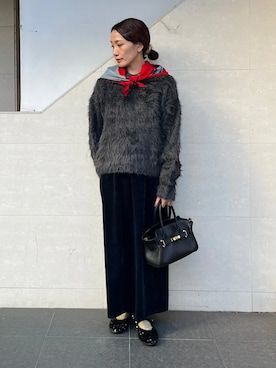 「MILOS（ミロス）のアイテム」を使った、本橋さん（レディース・154cm）の冬コーディネート