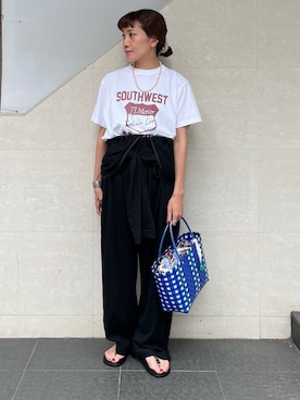 「大人カジュアル」｜「アイテム（つなぎ/オールインワン）」を使った、本橋さん（レディース・154cm）の夏コーディネート