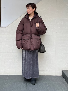 「UGG（アグ）のアイテム（ブーツ）」を使った、本橋さん（レディース・154cm）の秋コーディネート