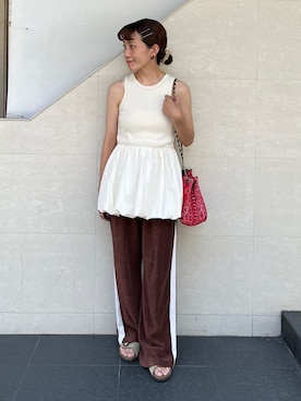 「ドッキングワンピ」｜本橋さん（レディース・154cm）の夏コーディネート