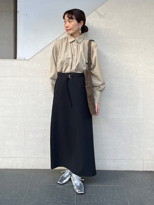 堀田茜×SHIPS:〈手洗い可能〉ベルト 付き ジョーゼット スカート 堀田茜×SHIPS:〈手洗い可能〉ベルト 付き ジョーゼット スカート