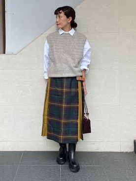 「カシミヤ」｜本橋さん（レディース・154cm）の秋コーディネート