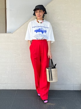 「アイテム（その他パンツ）」を使った、本橋さん（レディース・154cm）の夏コーディネート