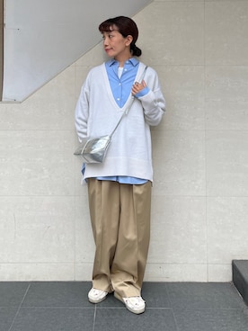 「カシミヤ」｜本橋さん（レディース・154cm）の秋コーディネート