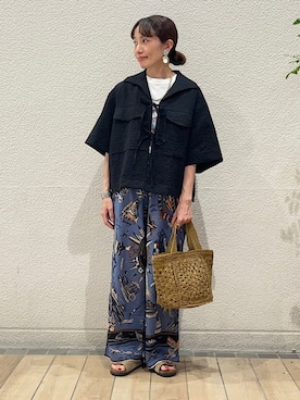 「BINDU（ビンドゥー）のアイテム」を使った、本橋さん（レディース・154cm）の夏コーディネート