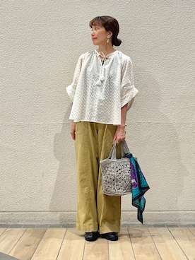 「BINDU（ビンドゥー）のアイテム」を使った、本橋さん（レディース・154cm）の夏コーディネート