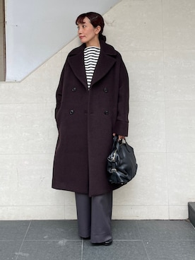 「SAINT JAMES（セントジェームス）のアイテム」を使った、本橋さん（レディース・154cm）の秋コーディネート