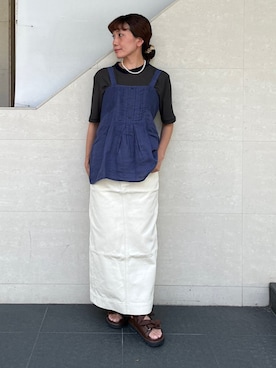 「SHIPS（シップス）のアイテム」を使った、本橋さん（レディース・154cm）の夏コーディネート