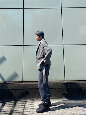 「テーラード」｜「アイテム（ブルゾン）」を使った、平本尚吾さん（メンズ・168cm）の秋コーディネート