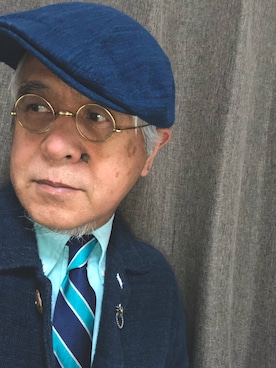 「アイテム（フォーマルスーツ/小物、ブルー系）」を使った、しまうまおじさんさん（メンズ・165cm）の春コーディネート