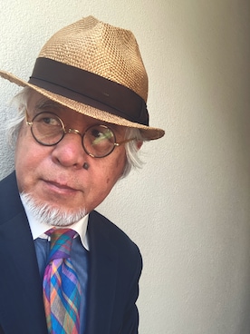 「アイテム（ネクタイ）」を使った、しまうまおじさんさん（メンズ・165cm・70代）の夏コーディネート