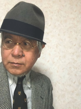 「グレンチェック」｜「アイテム（スーツセット）」を使った、しまうまおじさんさん（メンズ・165cm）の春コーディネート