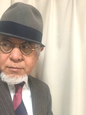 「アイテム（スーツセット、パープル系）」を使った、しまうまおじさんさん（メンズ・165cm）の春コーディネート