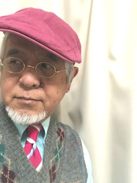 「45R（フォーティファイブアール）のアイテム（ハンチング/ベレー帽）」を使った、しまうまおじさんさん（メンズ・165cm）の冬コーディネート