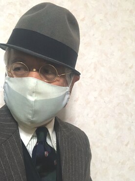 「アイテム（スーツセット、パープル系）」を使った、しまうまおじさんさん（メンズ・165cm）の春コーディネート