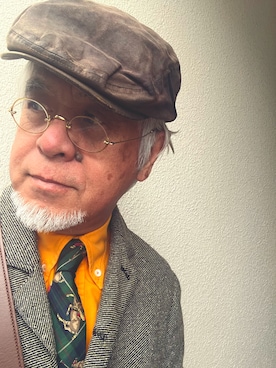 「アイテム（ネクタイ）」を使った、しまうまおじさんさん（メンズ・165cm）の秋コーディネート