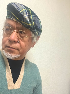 「アイテム（ハンチング/ベレー帽）」を使った、しまうまおじさんさん（メンズ・165cm）の冬コーディネート