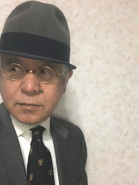 「クレストタイ」｜「アイテム（スーツセット）」を使った、しまうまおじさんさん（メンズ・165cm）の冬コーディネート