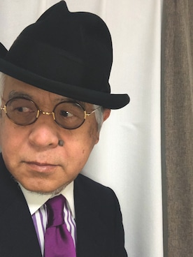 「ホンブルグハット」｜しまうまおじさんさん（メンズ・165cm）の冬コーディネート