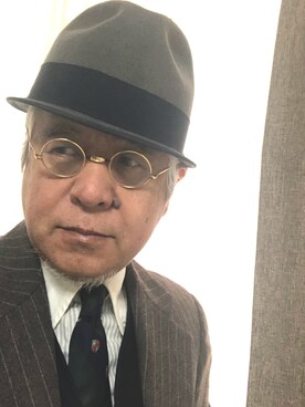 「アイテム（スーツセット、パープル系）」を使った、しまうまおじさんさん（メンズ・165cm）の春コーディネート