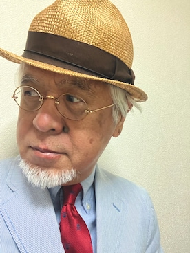 「アイテム（ネクタイ）」を使った、しまうまおじさんさん（メンズ・165cm）の秋コーディネート