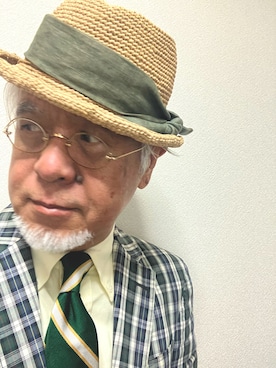 「アイテム（ネクタイ）」を使った、しまうまおじさんさん（メンズ・165cm）の秋コーディネート