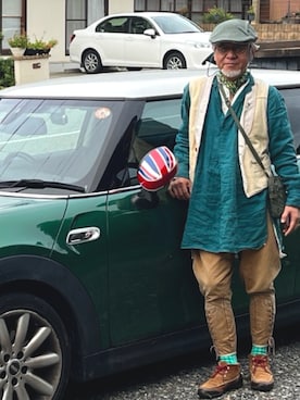 「アイテム（ハンチング/ベレー帽）」を使った、しまうまおじさんさん（メンズ・165cm・70代）の秋コーディネート