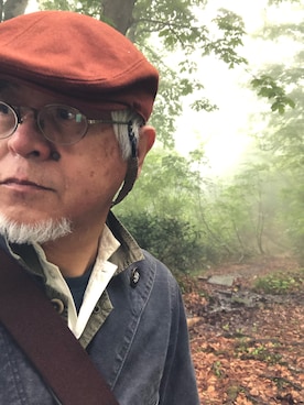 「ノーカラーシャツ」｜「アイテム（カバーオール）」を使った、しまうまおじさんさん（メンズ・165cm）の夏コーディネート