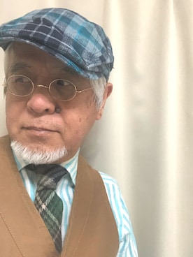 「THE SCOTCH HOUSE（スコッチハウス）のアイテム（帽子）」を使った、しまうまおじさんさん（メンズ・165cm）の冬コーディネート