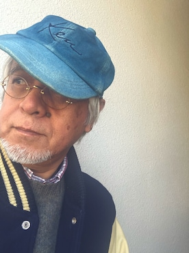 「アイテム（帽子）」を使った、しまうまおじさんさん（メンズ・165cm・70代）の秋コーディネート