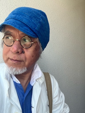 「わざわざのアイテム（キャップ）」を使った、しまうまおじさんさん（メンズ・165cm・70代）の夏コーディネート