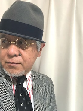 「クレストタイ」｜「アイテム（スーツセット）」を使った、しまうまおじさんさん（メンズ・165cm）の春コーディネート