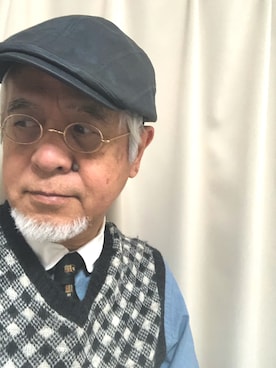 「45R（フォーティファイブアール）のアイテム（ベスト）」を使った、しまうまおじさんさん（メンズ・165cm）の冬コーディネート